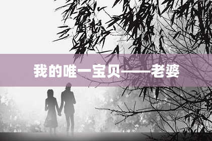 我的唯一宝贝——老婆