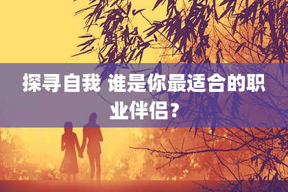 探寻自我 谁是你最适合的职业伴侣？