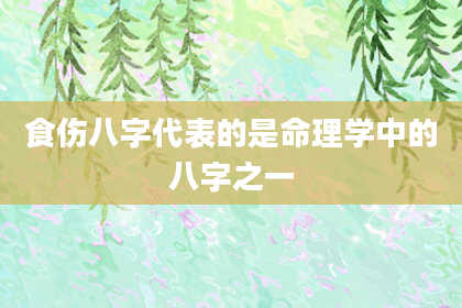 食伤八字代表的是命理学中的八字之一